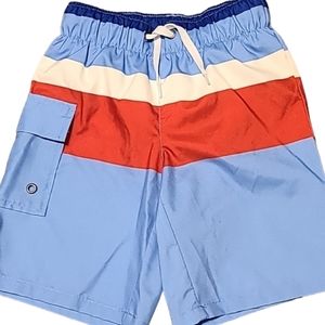 OASIS BOYS RED, WHITE, AND BLUE SWIM TRUNKS SIZE XXS 4/5